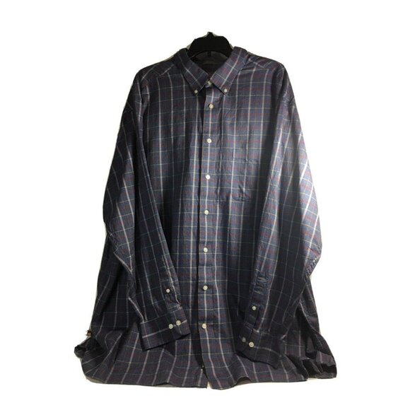 Daniel Cremieux Signature Collection Mens Button Down Shirt  Blue Plaid SZ 3XT - Picture 1 of 4